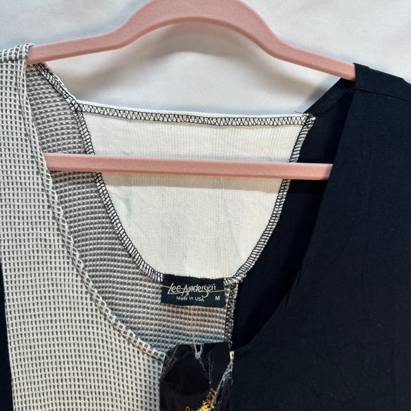 Lee Andersen NWT Grunge Rose Jumper Dress Black Grey Lagenlook Women's Medium - Picture 6 of 8